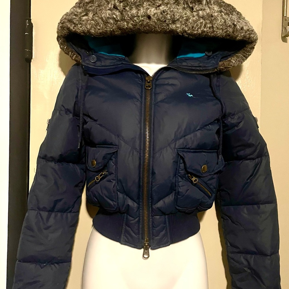 Abercrombie & Fitch Navy Blue Puffer Jacket